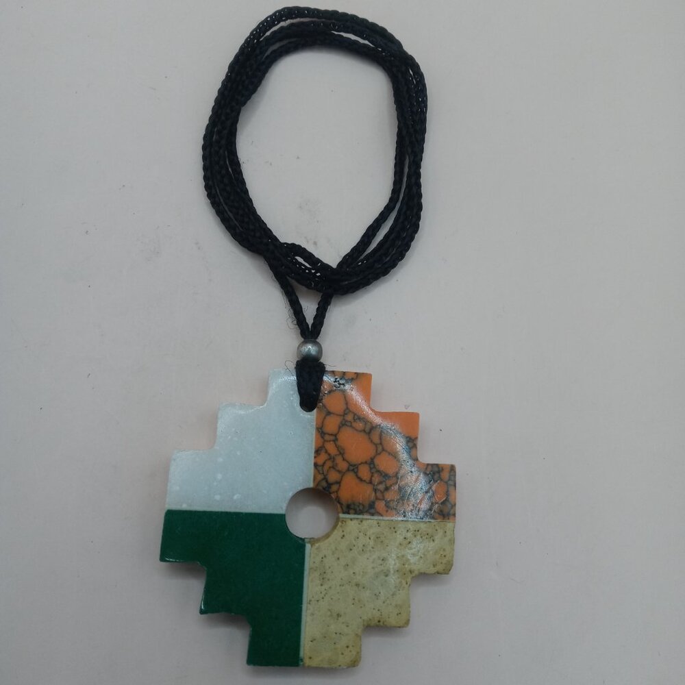 Unisex Inca Chakana Necklace Natural Stone Spiritual Connection - Picture 6 of 8